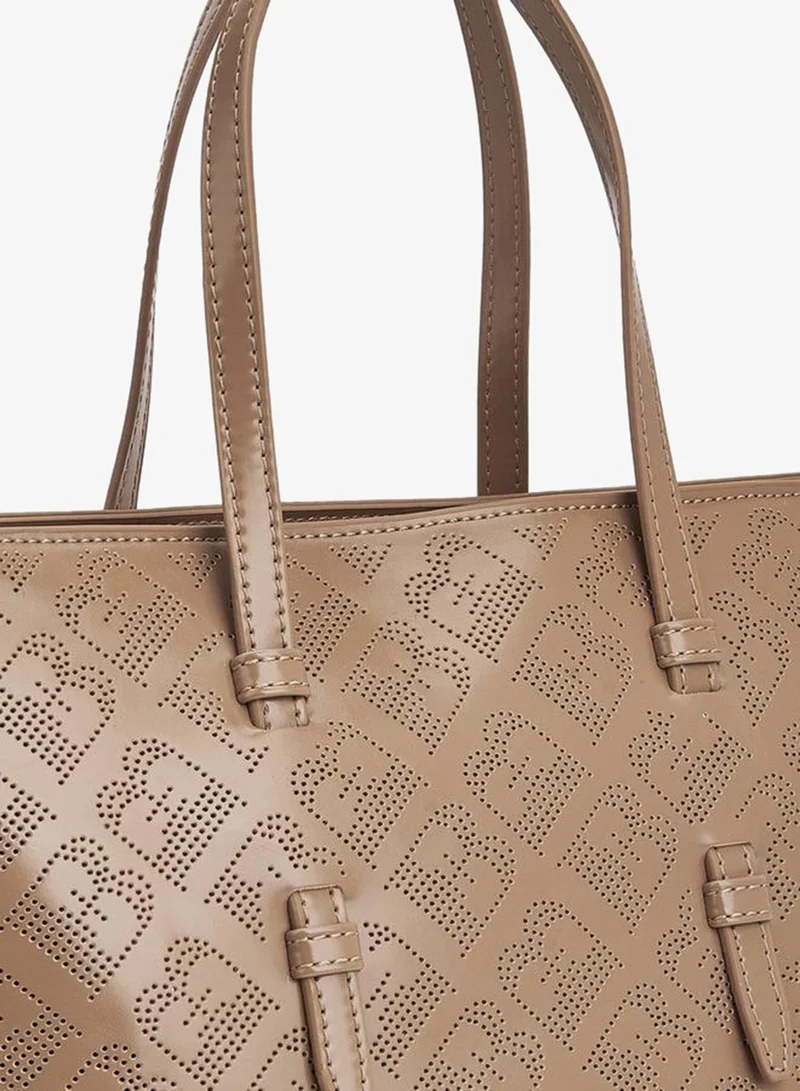 Flora Bella By Shoexpress BROWN Flora Bella Laser Cut Tote Bag with Detachable Shoulder Strap for Women | Best Price UAE