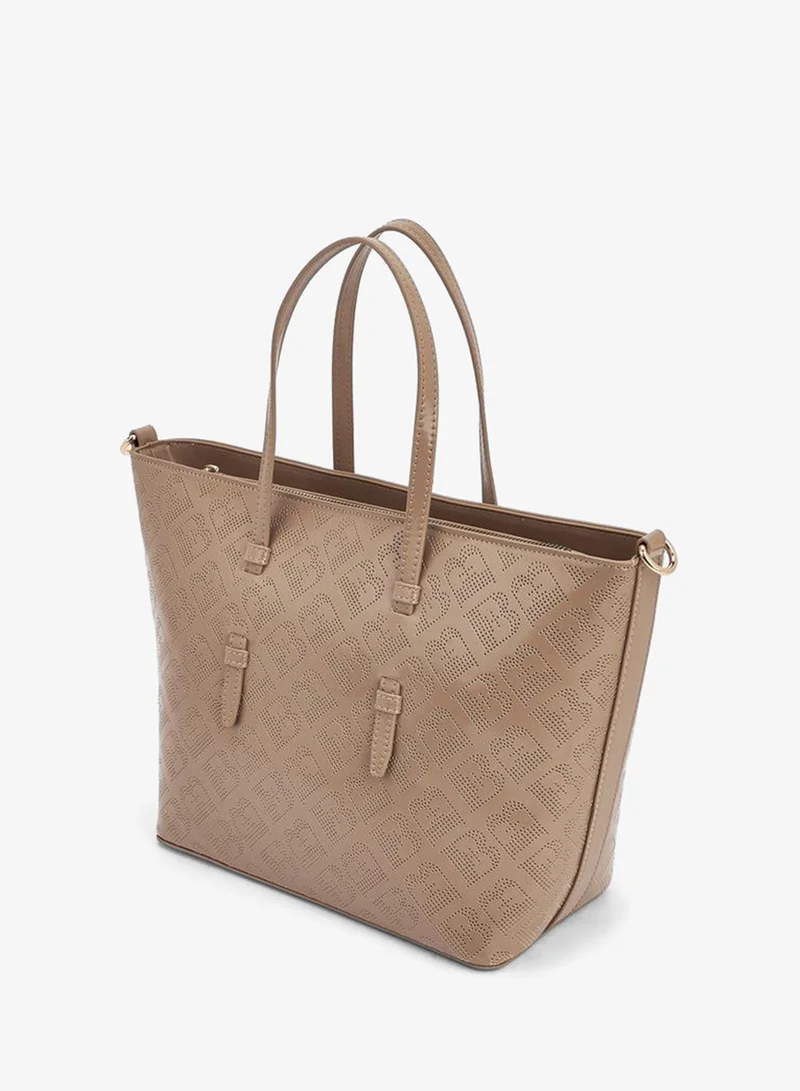 Flora Bella By Shoexpress BROWN Flora Bella Laser Cut Tote Bag with Detachable Shoulder Strap for Women | Best Price UAE