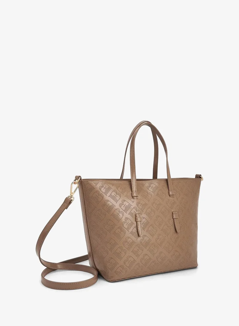 Flora Bella By Shoexpress BROWN Flora Bella Laser Cut Tote Bag with Detachable Shoulder Strap for Women | Best Price UAE