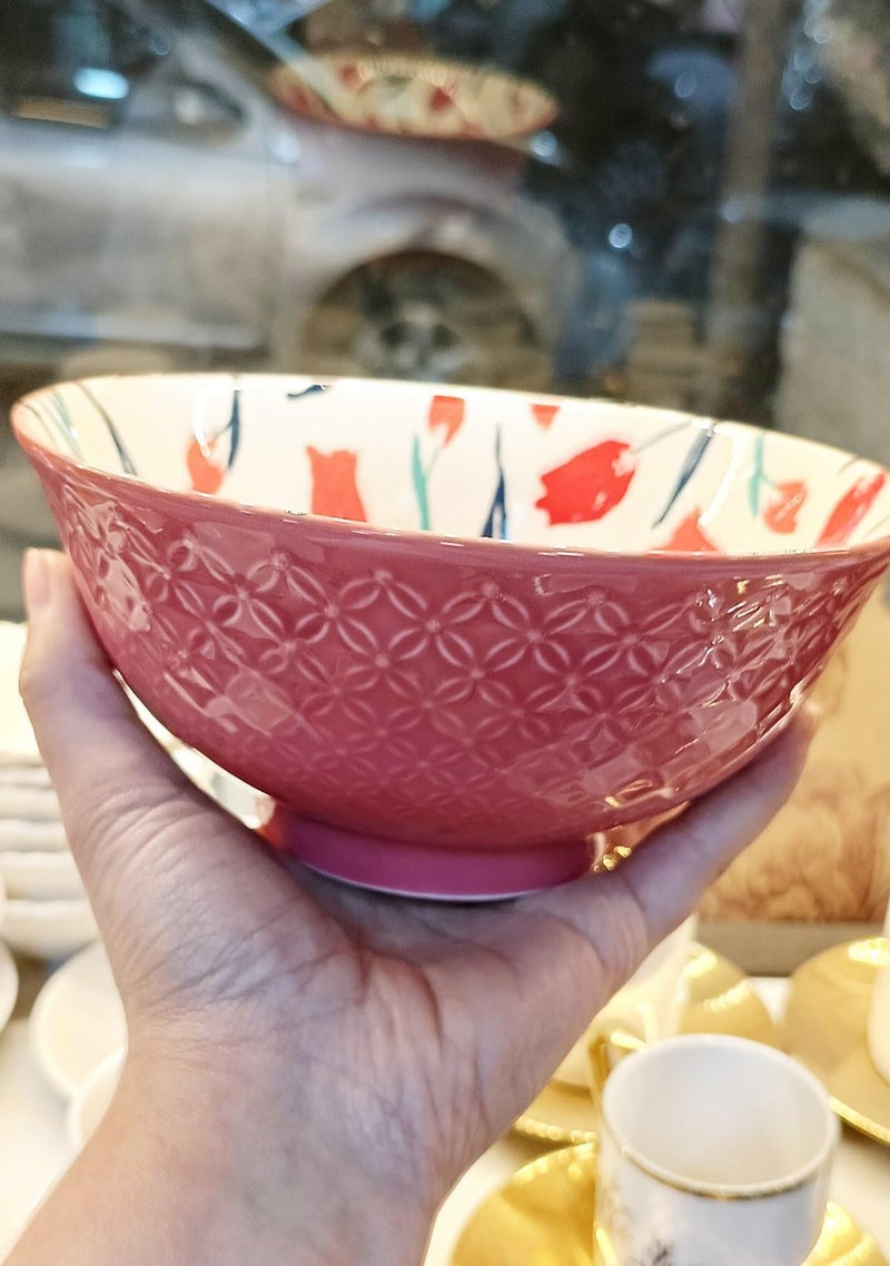 Generic Decorative Serving Bowl with Beaded Pattern, Large .n - Image 3