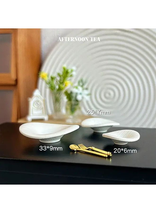 Black Miniature Fruit Plate Irregular Shape Diorama Decor Dollhouse Accessory - Image 2
