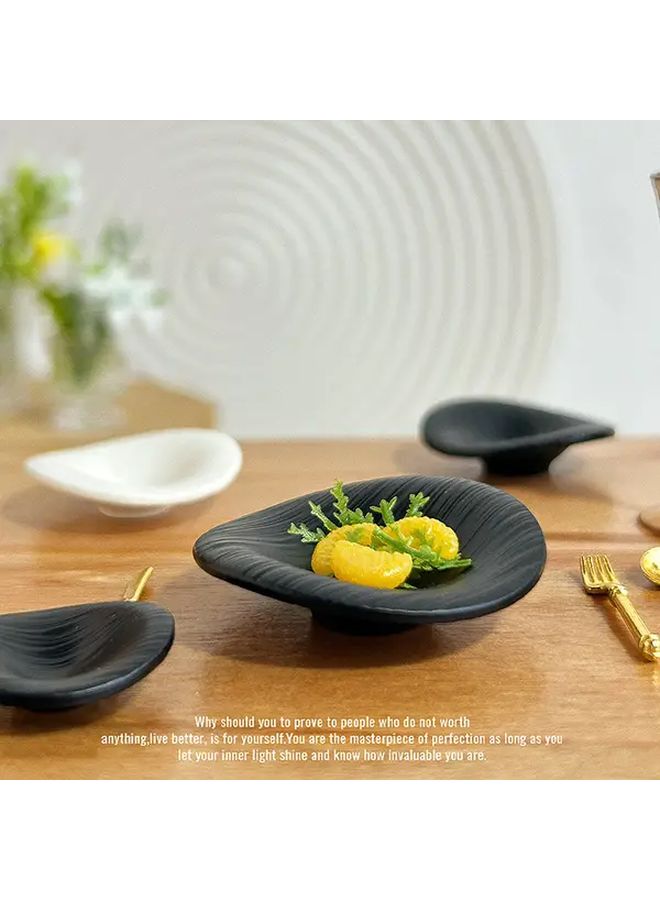 Black Miniature Fruit Plate Irregular Shape Diorama Decor Dollhouse Accessory - Image 1