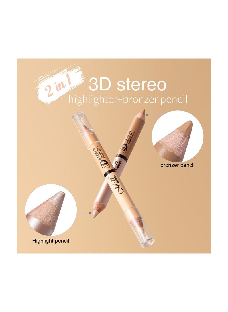 Mn قلم تمييز مزدوج الرأس 3D ستيريو 2 في 1 مع مبراة - Image 4