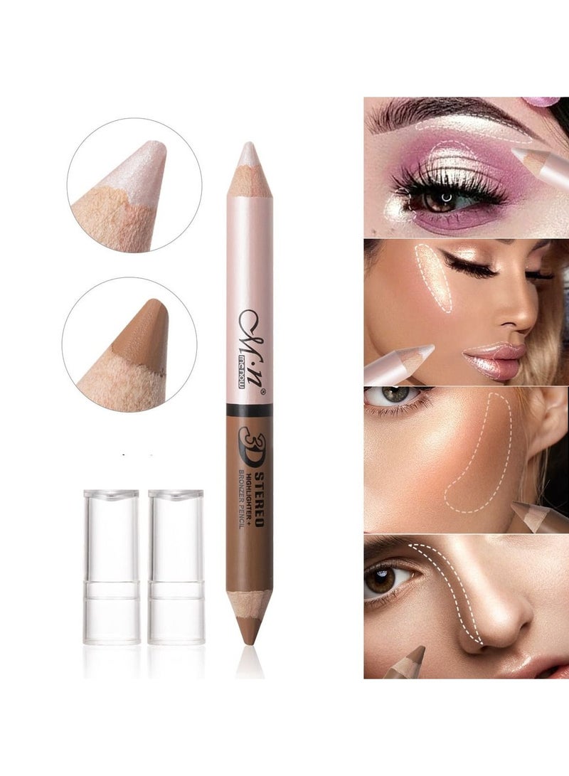 Mn قلم تمييز مزدوج الرأس 3D ستيريو 2 في 1 مع مبراة - Image 2