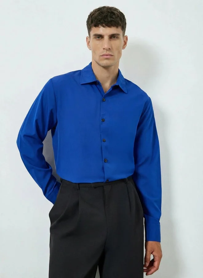 تايك تو قميص رجالي بأكمام طويلة وأزرار