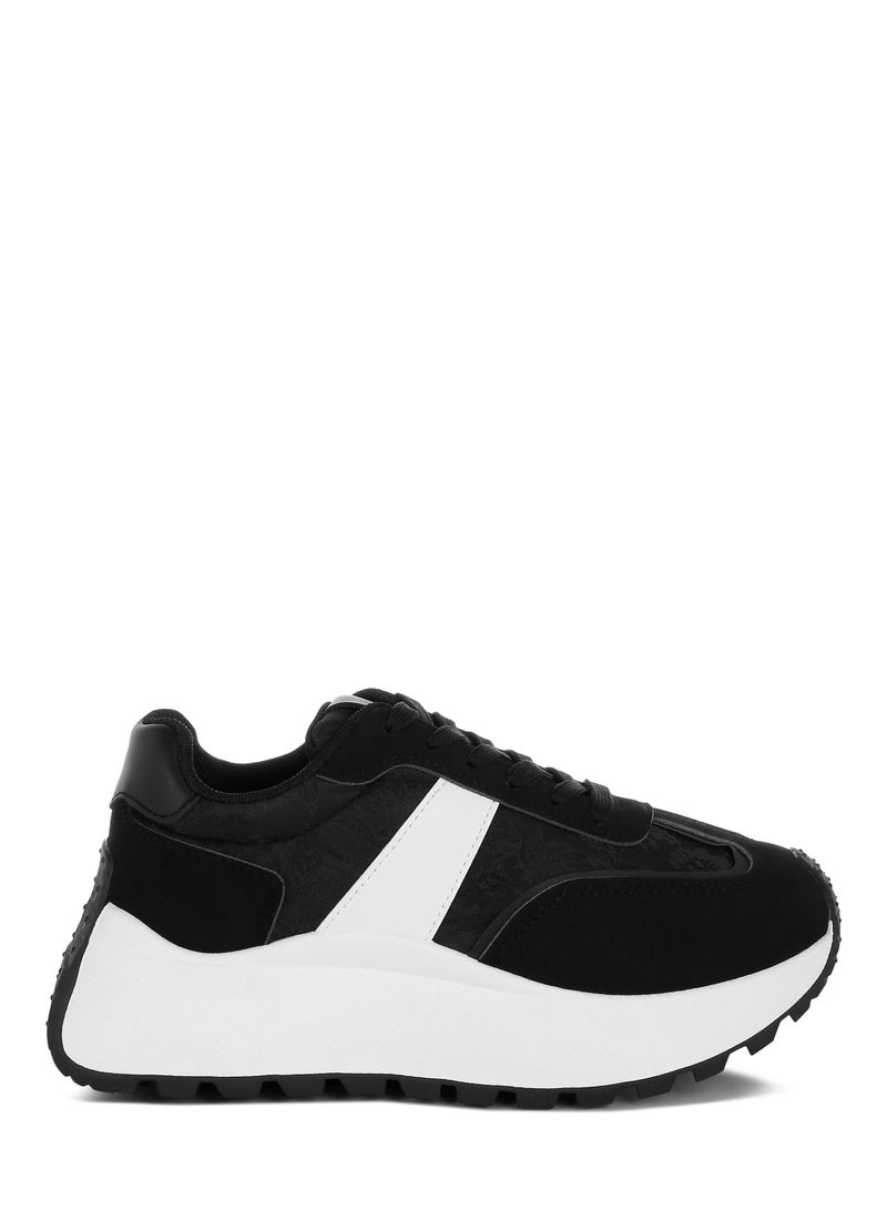 London Rag Chunky Anti-Skid Lace-Up Sneakers in Black  - Image 1