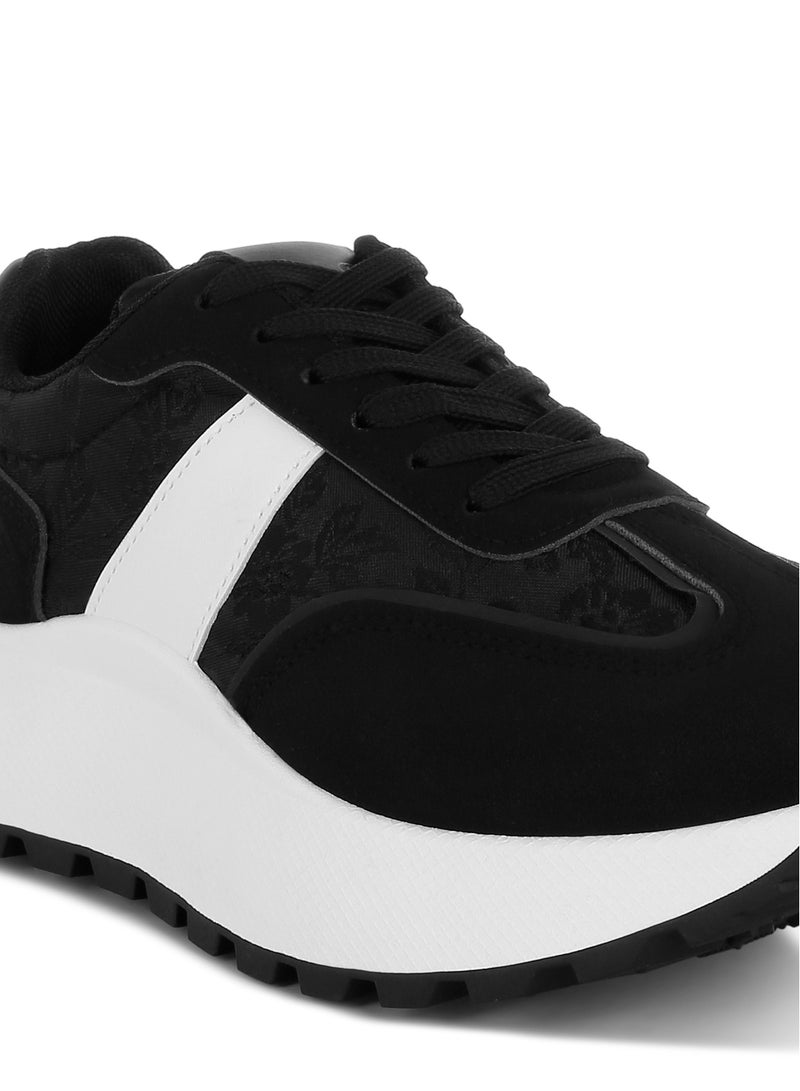London Rag Chunky Anti-Skid Lace-Up Sneakers in Black  - Image 5