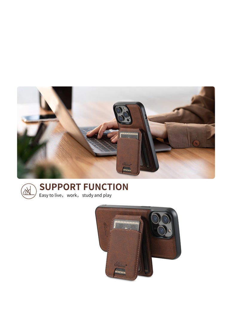 AROAQ Iphone Wallet Phone Case, Premium Leather Phone Case Back Cover, Elegant Design Phone Protective Cover For Iphone 15 Pro Max, 15 Plus, Pro, ( Black ) - Image 4