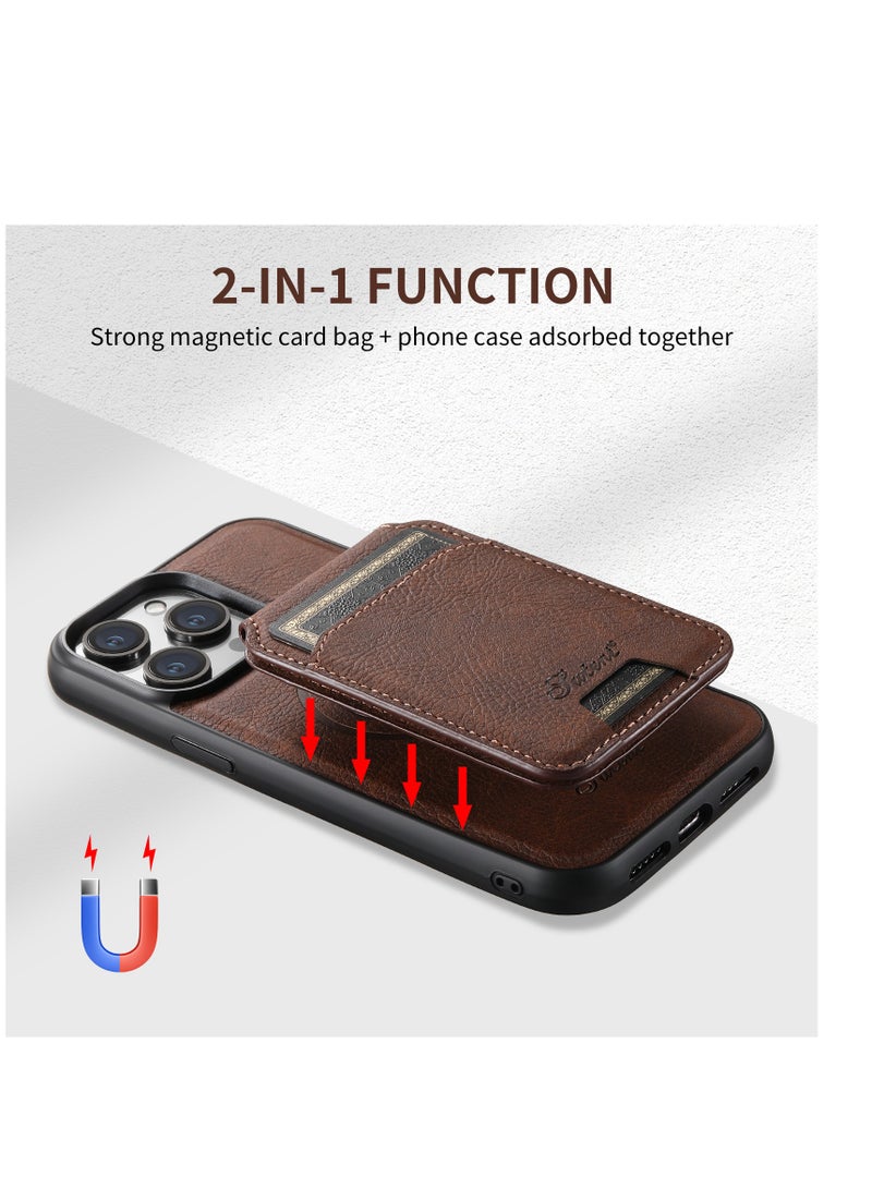 AROAQ Iphone Wallet Phone Case, Premium Leather Phone Case Back Cover, Elegant Design Phone Protective Cover For Iphone 15 Pro Max, 15 Plus, Pro, ( Black ) - Image 3