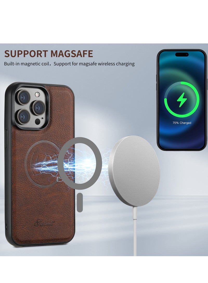 AROAQ Iphone Wallet Phone Case, Premium Leather Phone Case Back Cover, Elegant Design Phone Protective Cover For Iphone 15 Pro Max, 15 Plus, Pro, ( Black ) - Image 2