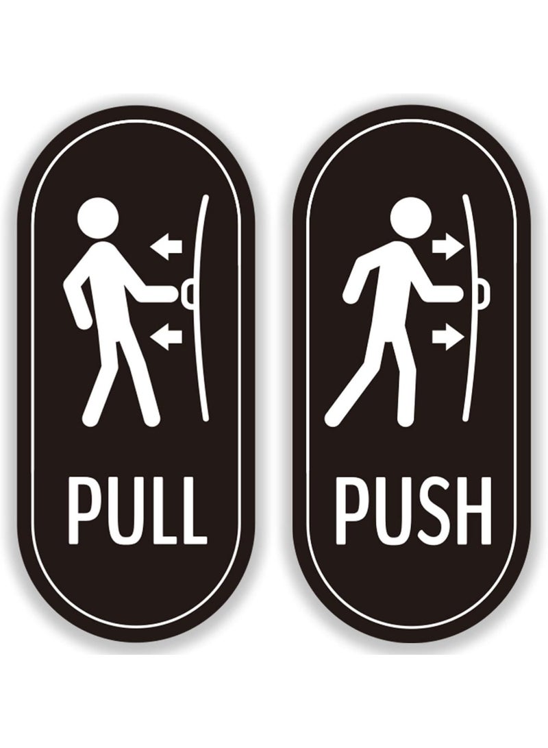 RYN Push Pull Sticker Sign for Doors Self Adhesive Vinyl Decal for Business, Shops Cafes Indoor & Outdoor Use  2x5 Inch - Image 1