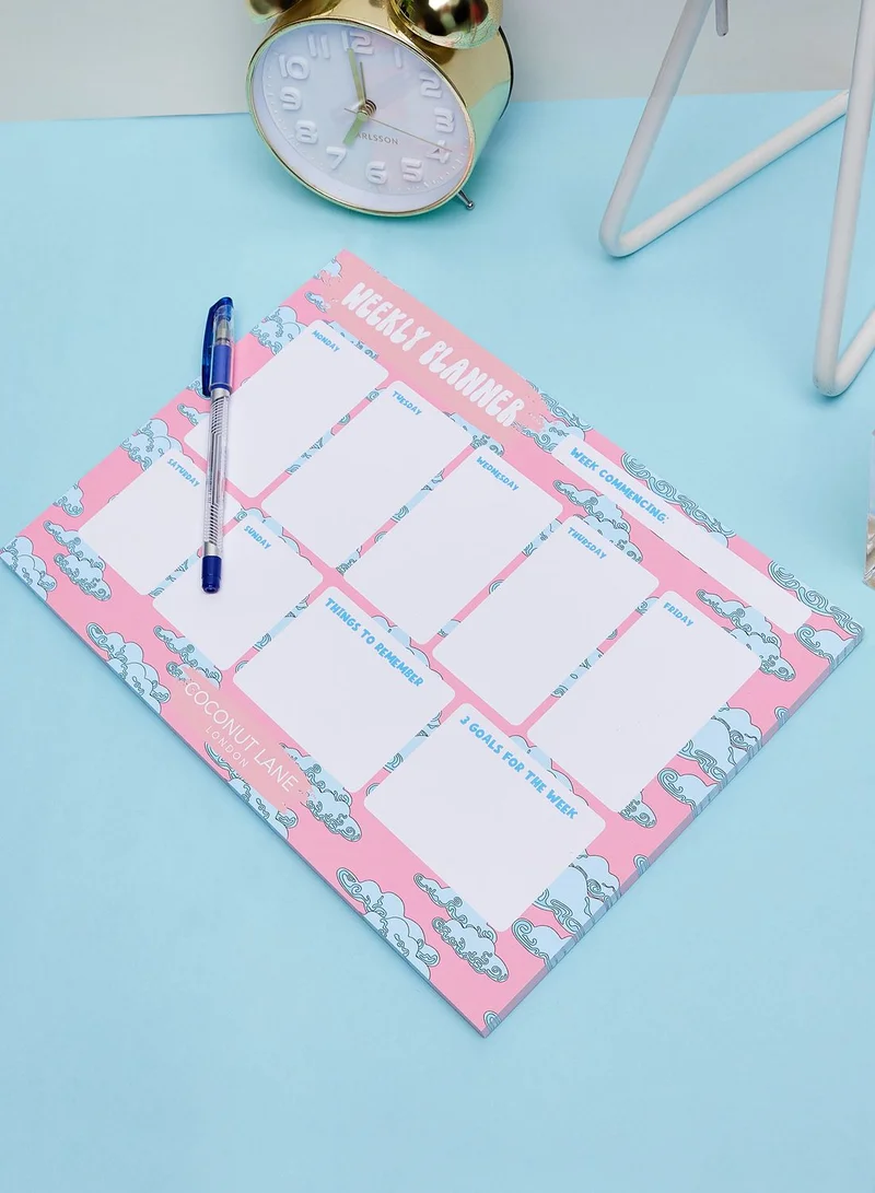 COCONUT LANE Pink Clouds Desk Planner