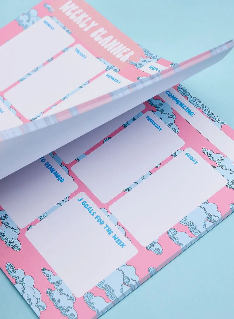 COCONUT LANE Pink Clouds Desk Planner