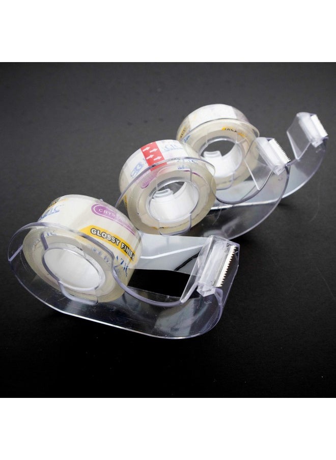 Bazic Products - Bazic Crystal Clear Tape W/Dispenser 3/4" X 500", Transparent Stationery Tapes Glossy Finish Refills Rolls, Arts Craft Gift Wrapping (3/Pack), 1-Pack - Image 1