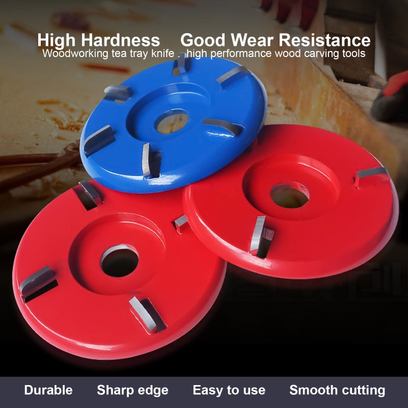 Wood Carving Cutter Disc Woodworking Shovel Plate Sculpting Tool Milling Attachment for 16mm Angle Grinder 3 Teeth Red Rrc - Image 5
