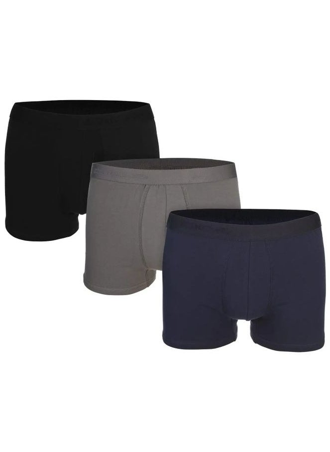 DICE - Pack of 3 Plain Cotton Boxer Underwear for Men - Image 1