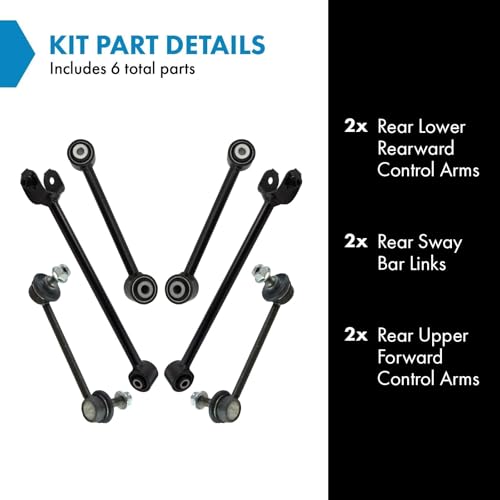 TRQ Rear Suspension Kit Control Arm Sway Bar Stabilizer Link Compatible with 2009-2014 Acura TL TSX 2008-2017 Honda Accord - Image 2