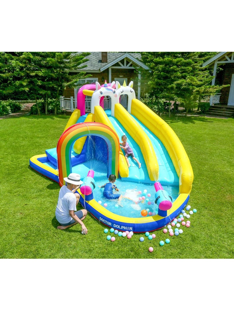 Inflatable Twin Water Slide with tunnel for Kids Outdoor Play  - Image 1