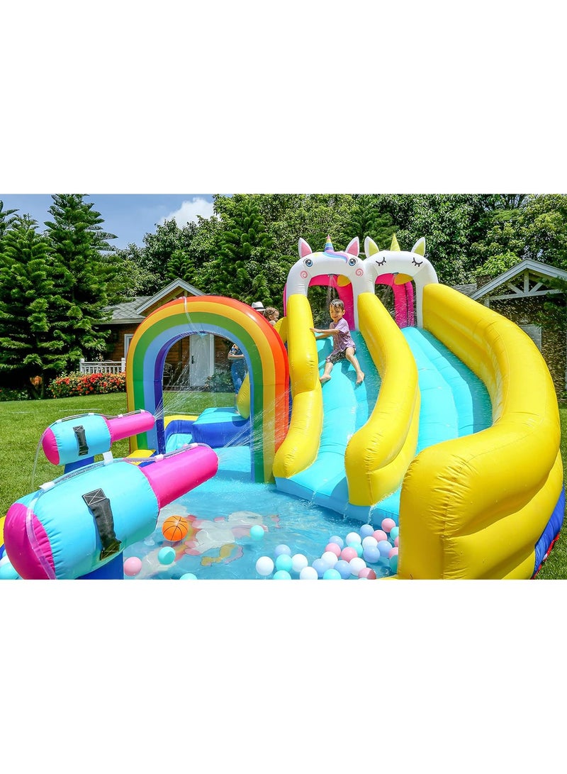 Inflatable Twin Water Slide with tunnel for Kids Outdoor Play  - Image 3