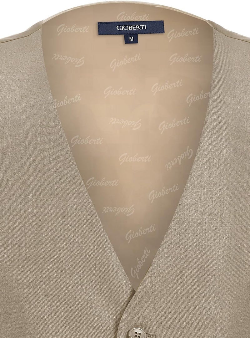 Gioberti Men's Formal Suit Vest Fit for Business or Casual Dress, Beige, 2X-Large - Image 5