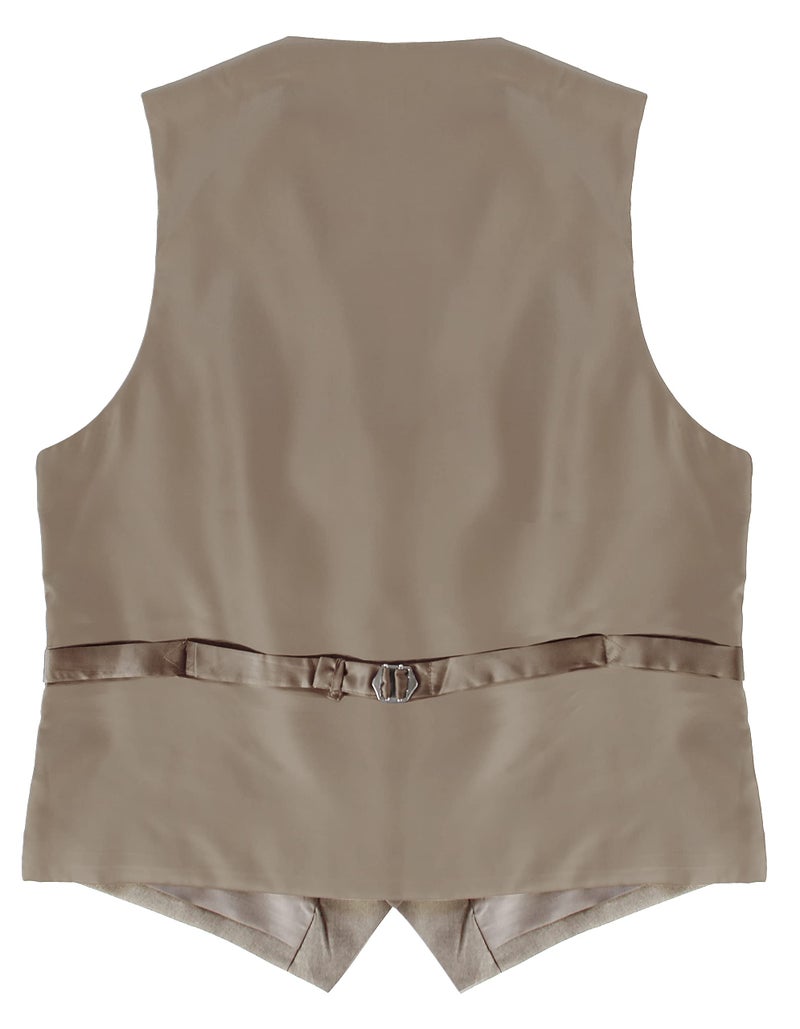 Gioberti Men's Formal Suit Vest Fit for Business or Casual Dress, Beige, 2X-Large - Image 3