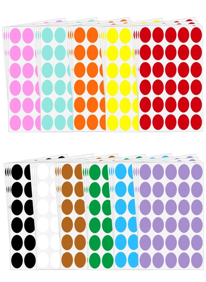 Yeachlaing 1" Round Colored Dot Stickers Labels - 11 Assorted Colors,1320 Pack - Image 1