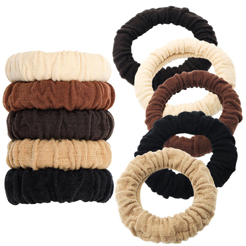 Youxuan No Damage Soft Polyester Hair Ties, No Tug Scrunchies Hair Bands with Strong Elasticity - Image 1