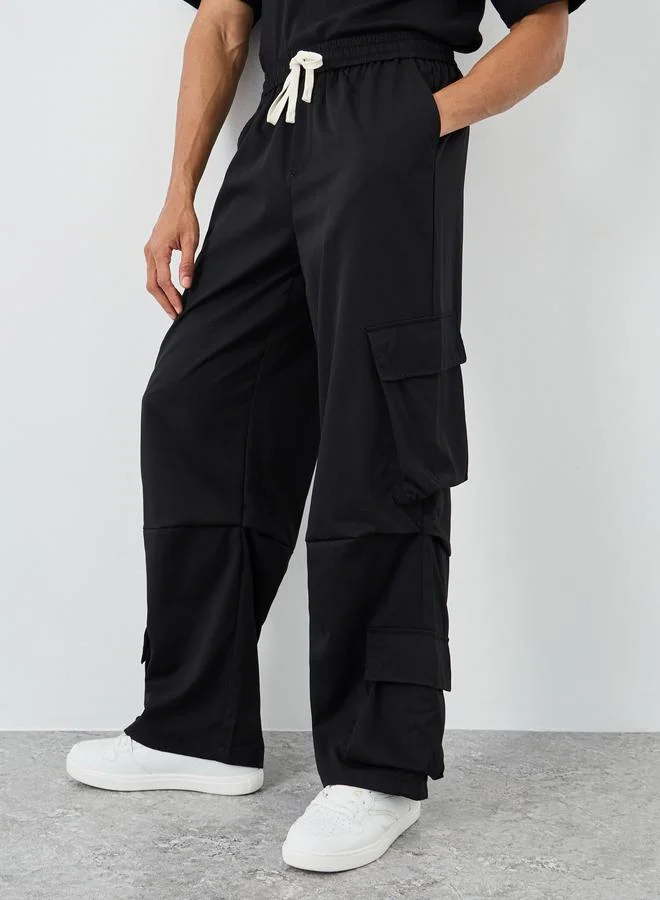 ستايلي Styli Woven Oversized Double Cargo Pocket Joggers