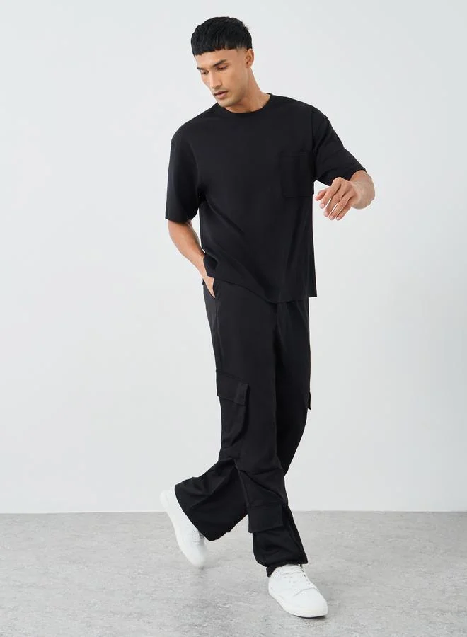 ستايلي Styli Woven Oversized Double Cargo Pocket Joggers