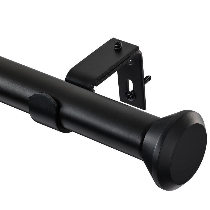 SIMEWIN Heavy Duty Curtain Rods for Windows 48 to 84 Inches Black Adjustable Curtain Rods with Diamond Finials for Bedroom Living Room Patio Kitchen Farmhouse