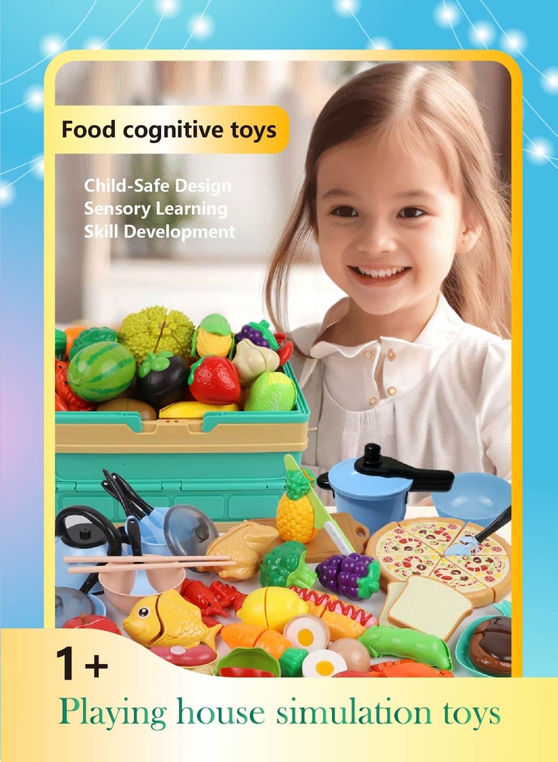 لعبة تقطيع الفواكه للأطفال | آمنة  وحواف ملساء | ألوان زاهية وملمس واقعي | سلة تخزين | تنمية المهارات الحركية والإدراكية - Image 1