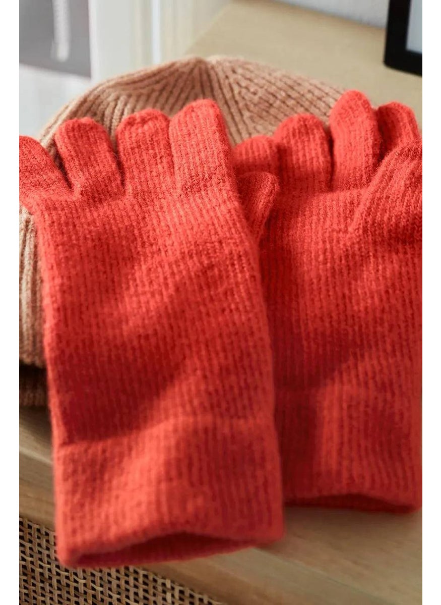 Tchibo Unisex Knit Gloves, Red  - Image 1
