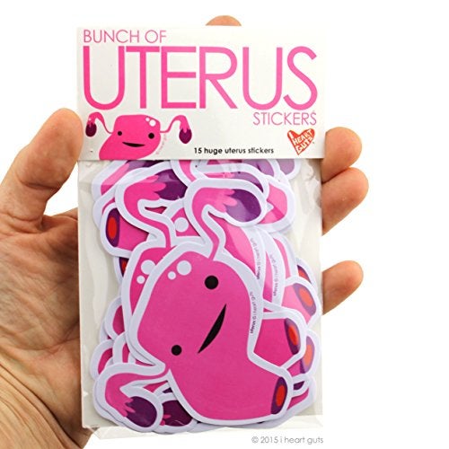 I Heart Guts Bunch of Uterus Stickers – 15-Pack Vinyl Uterus Stickers for Endometriosis Awareness, Fertility Support, Women’s Health, Period Positivity, Gynecologists, Activists, Journals - Image 4