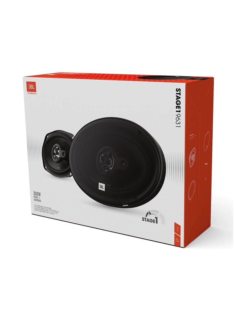 JBL - Stage1 9631 3-Way Car Speaker Set by Harman Kardon - 300 Watt Oval Car HiFi Car Speaker Boxes 16.5 x 23 cm 6 x 9 Inches Black - Image 1
