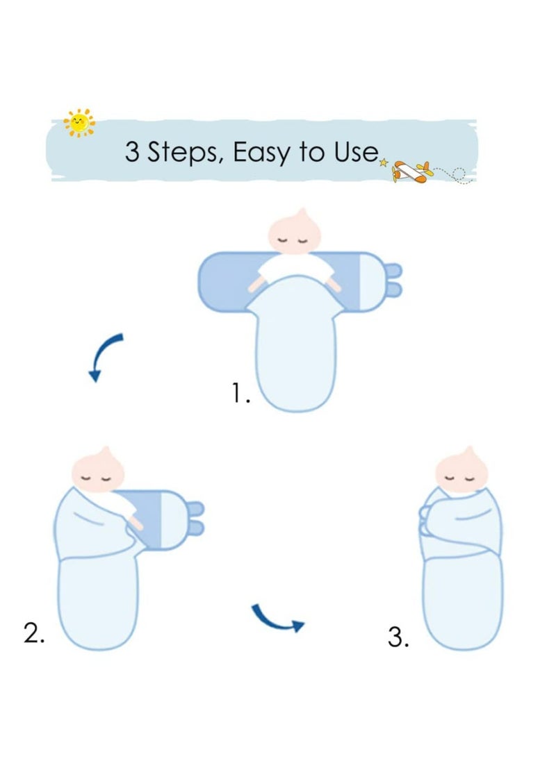 XiuWoo - Preemie Swaddle Blanket Wrap with Hat Set Cotton Baby Swaddle Wrap Hat Set for Preemie Newborn Boys Girls - Image 1