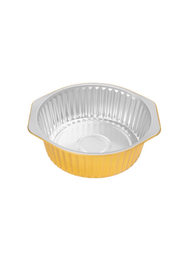 Faxilon Outdoor Aluminum Foil Disposable Hot Pot Set Takeout Box Round Picnic Box 4000ml 5pcs With Lid - Image 3