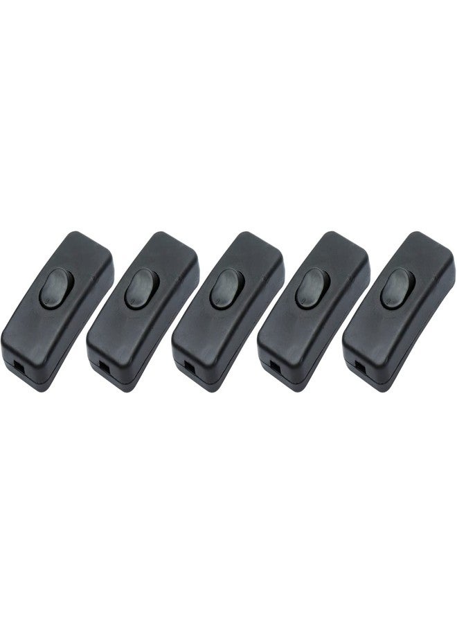 Electronicspices Electronic Spices Black Halfway Rocker Push Button Switch for Table Lamp, Bed Lamp, Inline and Tik Tok 2_Way (Pack of 5) - Image 1
