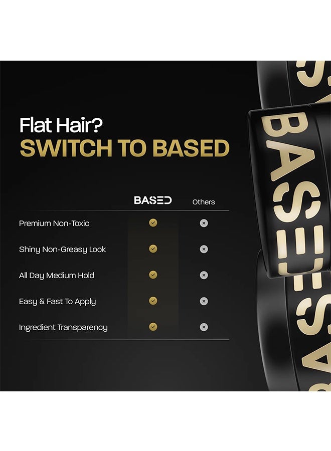 BASED Quality Hair Care Pomade For Men With Medium Hold Natural Shine And Fragrance Easy To Apply And Excellent For All Hair Types Moisturizing And Nutr Pomade - Image 4