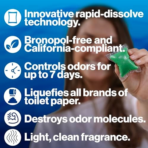 Walex BioPak Black Holding Tank Deodorizer Waste Digester DropIns Advanced Enzyme Formula for Rapid Breakdown of Waste Paper Removes Odors Cleans Tank Ocean Mist 10Pack - Image 3