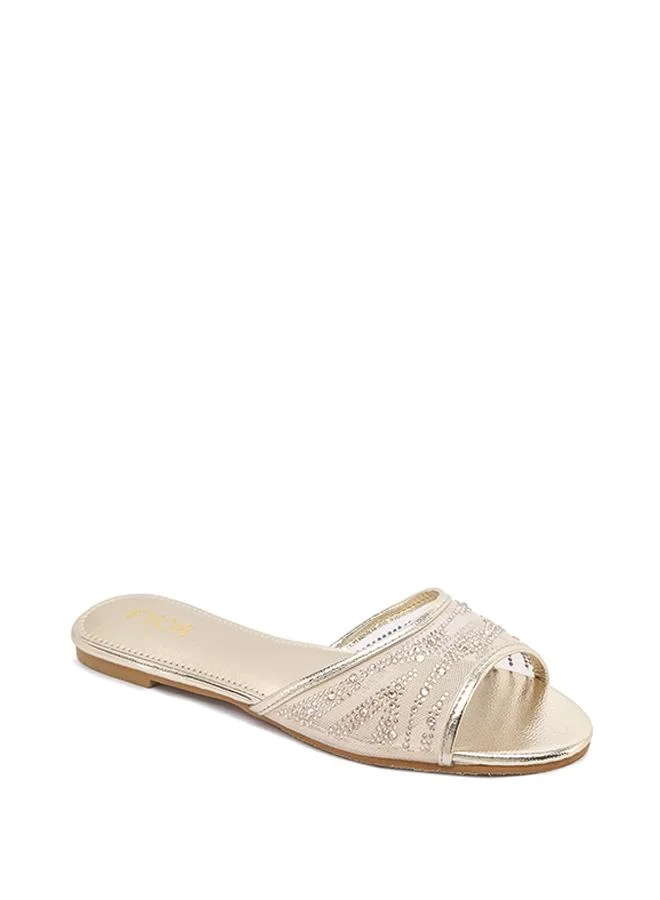 FYOR Stylish Radiating-Jewel Mesh Slide MY 410