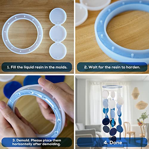 Temlum Silicone Resin Molds for Wind Chime, DIY Resin Wind Chime Molds Resin Casting Mold for Home Décor Resin Craft Supplies - Image 3