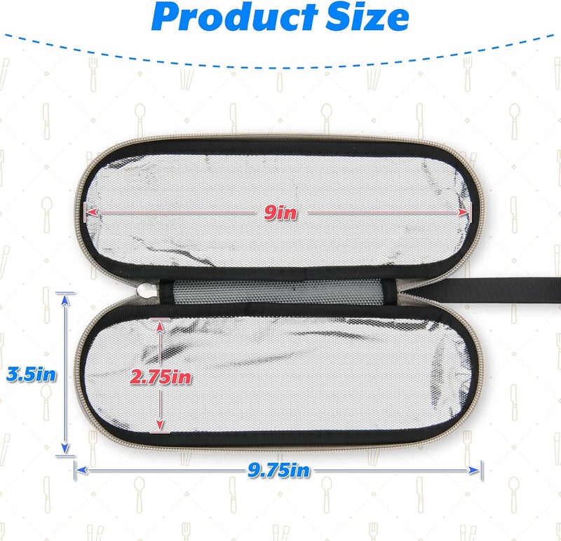 CM COSMOS Portable Travel Felt Tableware Carrying Storage Case Zipper Bag for Cutlery Kit Flatware Chopsticks Spoon Fork in Camping Travel Picnic Office - Image 2