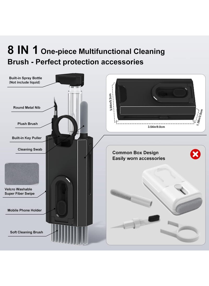 8 in 1 Keyboard Cleaning kit, Cleaner for Airpods, Earbuds, Headset, Laptop Cleaner with Brush Portable Electronics Keyboard Cleaning Tools, Cleaner Keycap Puller Kit (Black)  - Image 2