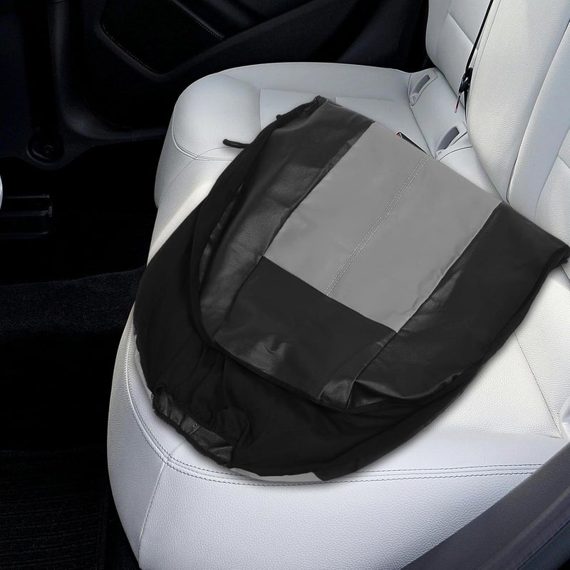 Car Seat Cover Set Front Seat Protector with Breathable Waterproof Fabric Anti-Slip Deep Gray and Black Cushion for Vehicle Interior Includes Pillowcase Suitable for Daily Driving - Image 4