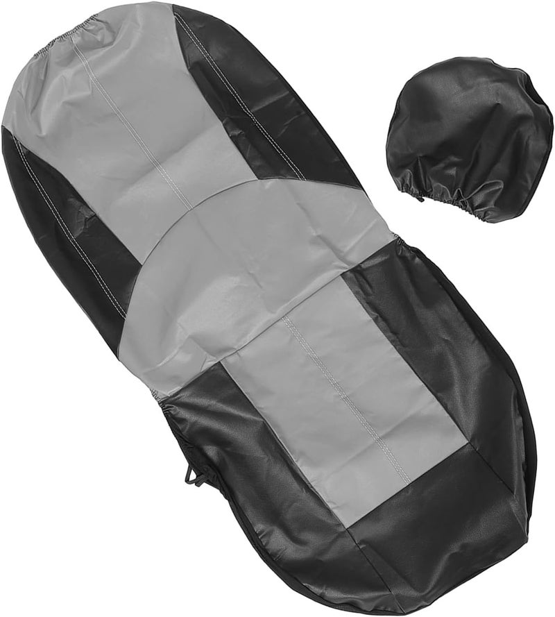 Car Seat Cover Set Front Seat Protector with Breathable Waterproof Fabric Anti-Slip Deep Gray and Black Cushion for Vehicle Interior Includes Pillowcase Suitable for Daily Driving - Image 1