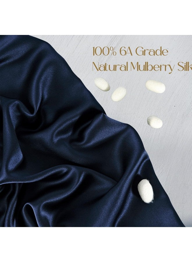 ZIMASILK ZIMASILK 100% Pure Mulberry Silk Pillowcase for Hair and Skin Health,Soft and Smooth,Both Sides Premium Grade 6A Silk,600 Thread Count,with Hidden Zipper,1pc(Standard 20''x26'',Navy Blue) - Image 2