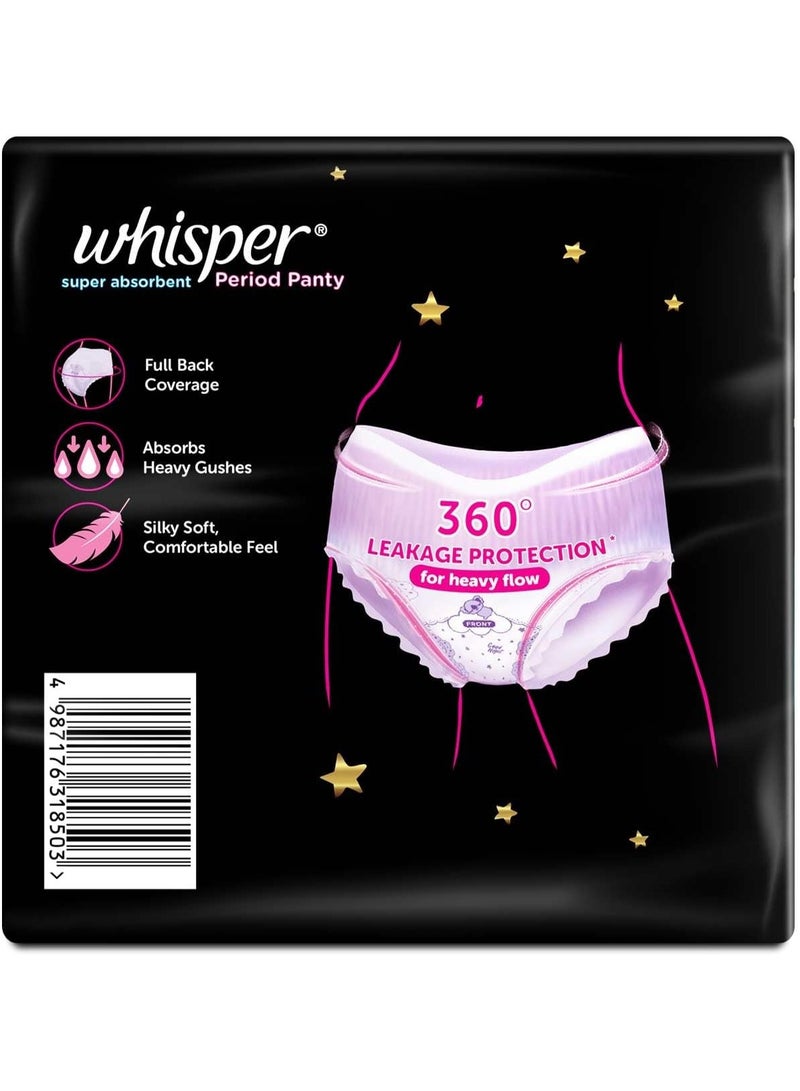 Super Absorbent L-XL Period Panty, 360 Degree Leakage Protection for Heavy Flow 6 Pcs
