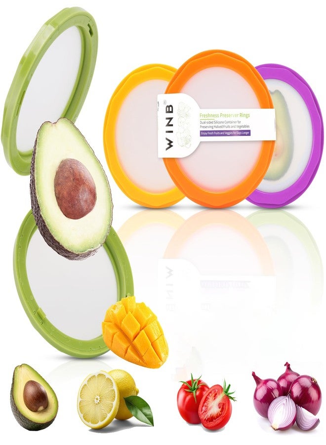 Winb Avocado Saver and Onion Storage - 4-Piece Set Silicone Food Storage Containers, Multifunctional and Perfect for Lemons, Tomatoes, Potatoes, Garlic - Image 1