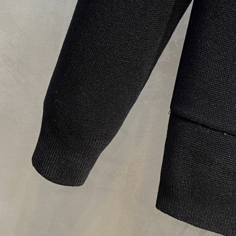 Fall/Winter 2021 Fake Two-Piece Men'S Knitted Cardigan Fashion Trendy All-Match Shirt Collar Adult Men'S Black Long Sleeve - Image 5
