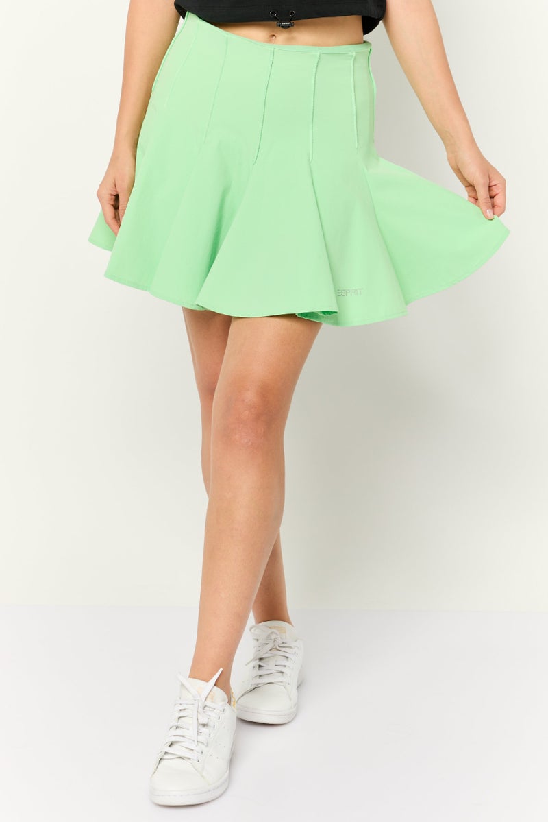 ESPRIT Women Pleated Mini Skorts, Green - Image 1